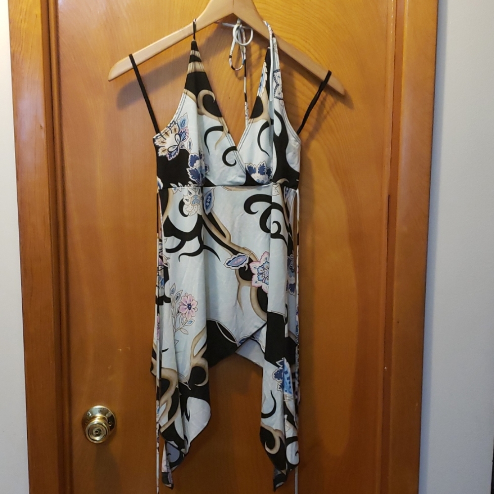 Floral print halter top tank top